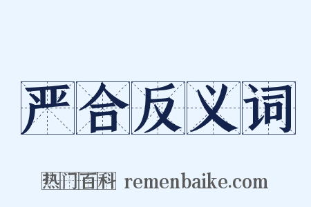 严合反义词是什么意思的图片